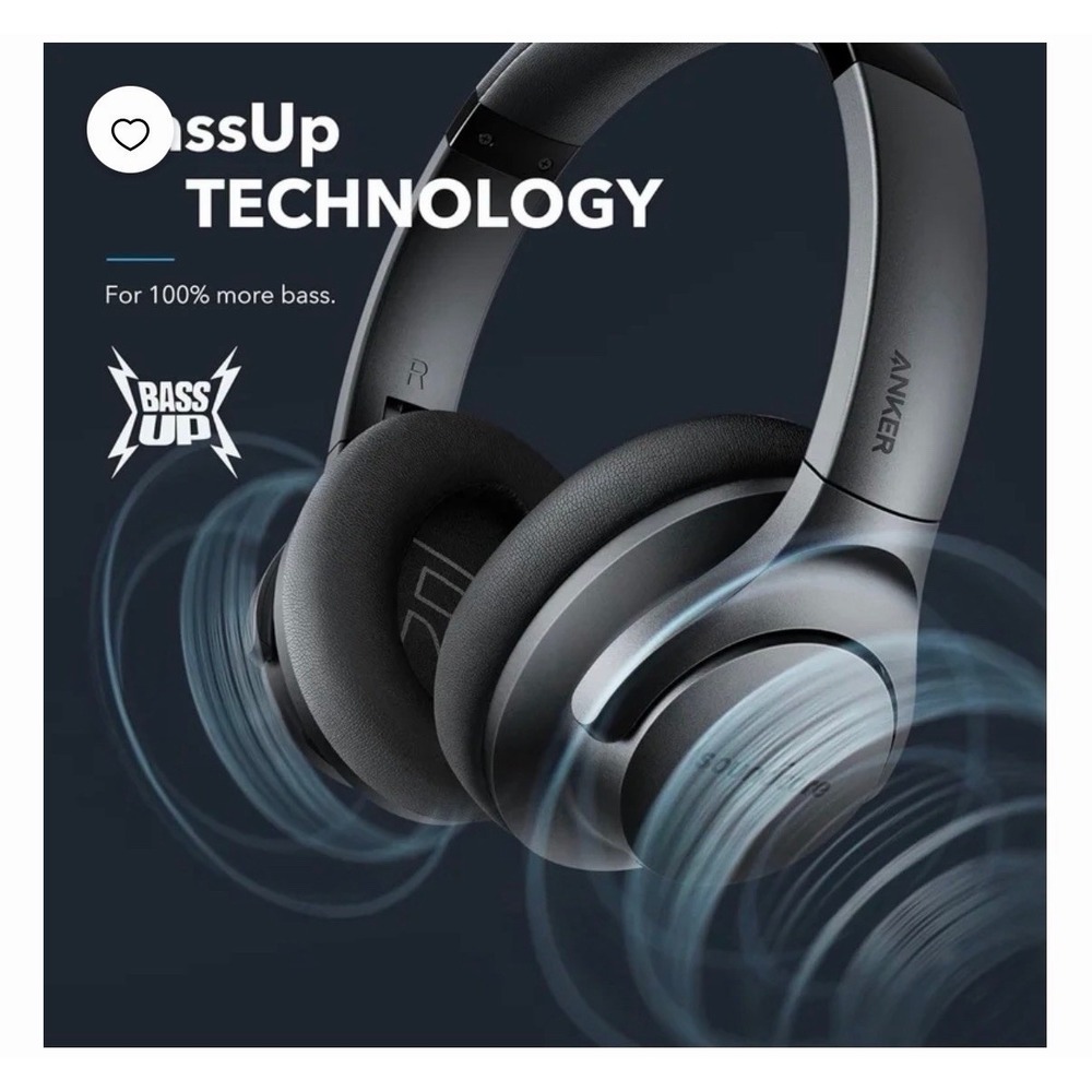 Soundcore by Anker Q20i Hybrid Active Noise Cancelling Headphones, Big Bass - Picture 5 of 9